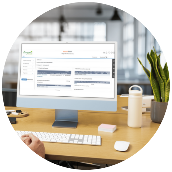 Payroll reports on laptop with QuickBooks integration